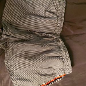 Navy blue pinstripe short shorts size L